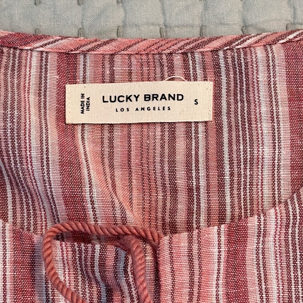 Lucky Brand pink short sleeve blouse oversized size small. New with tags - Picture 3 of 6